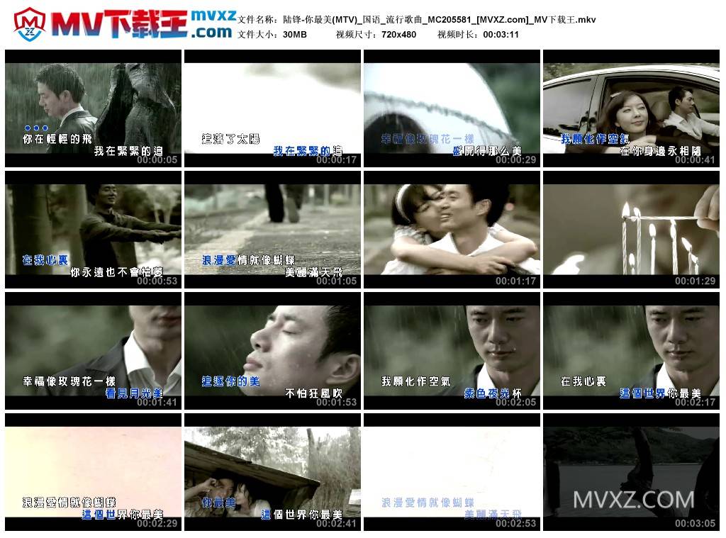 陆锋-你最美(MTV)_国语_流行歌曲_MC205581